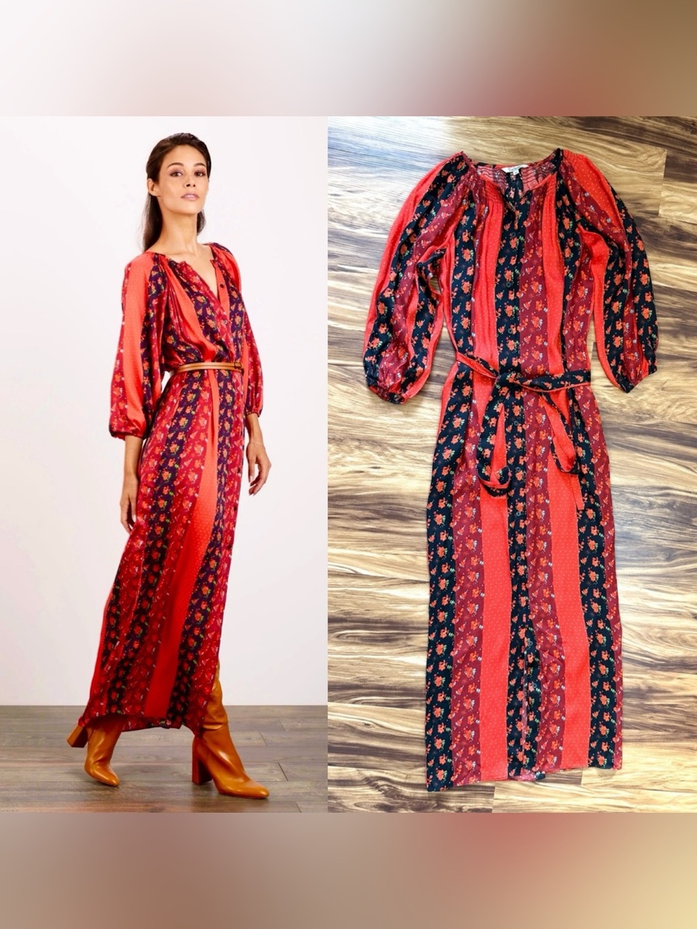 Tucker NYC Floral Patchwork Print Maxi Dress